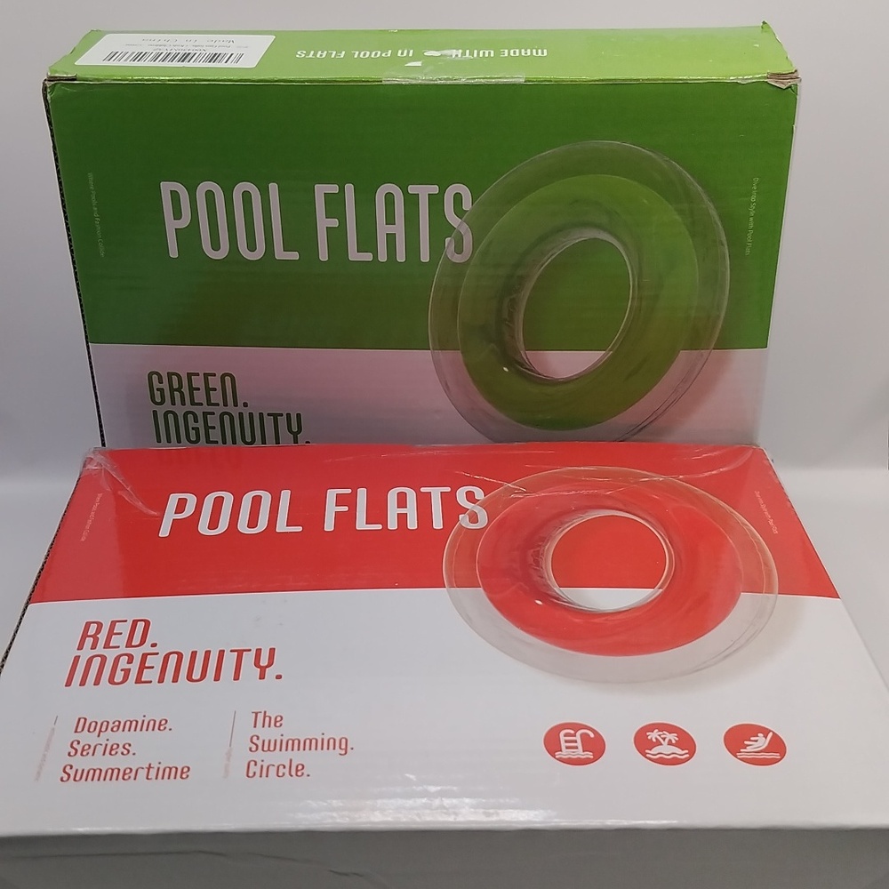 Pool Float Ring Inflatable Swim Tube Ring Swim Floatie Bundle Of 2, Open Box New